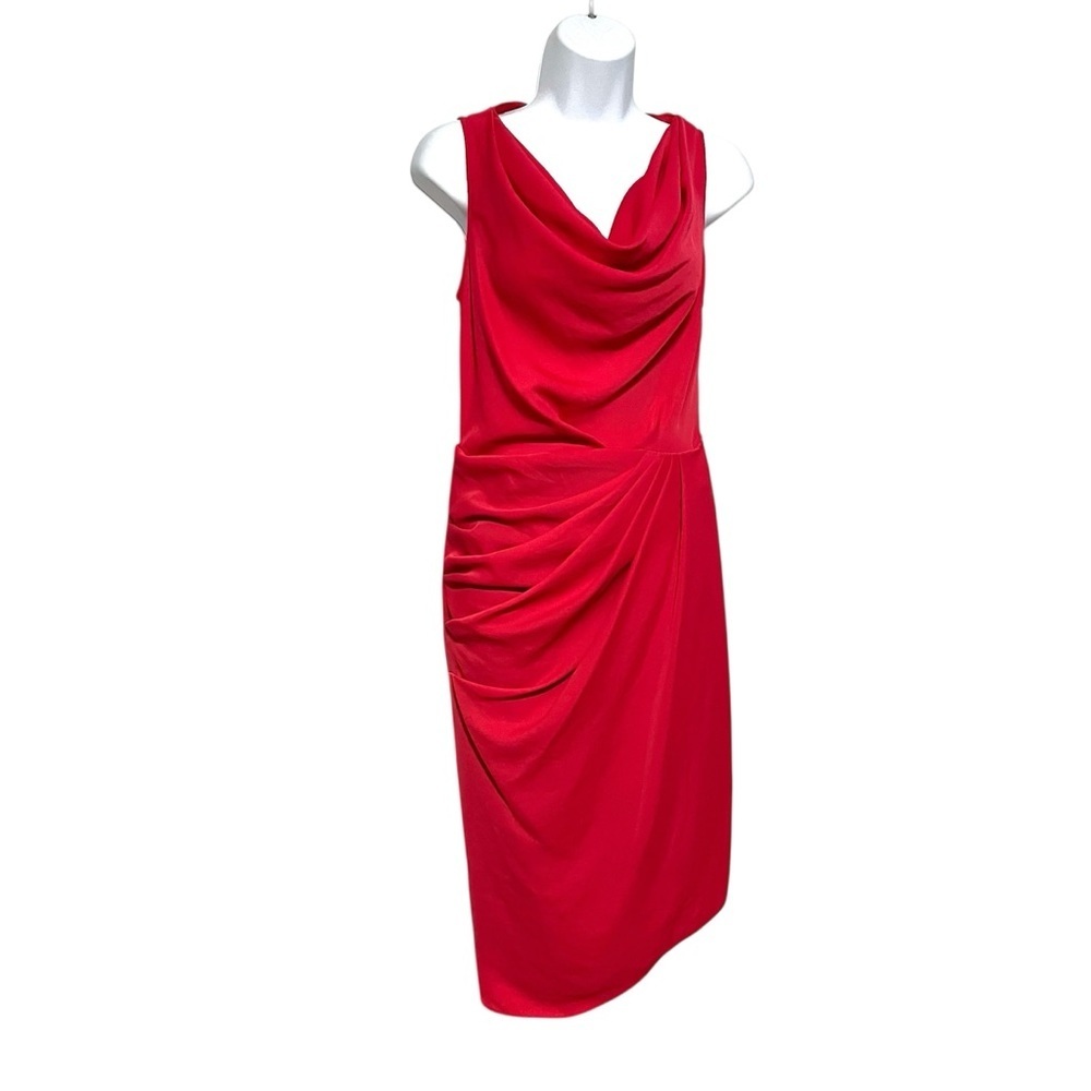 Rachel Roy Draped Cocktail Party Dress Sleeveless Pink/Red Size 4 Going Out